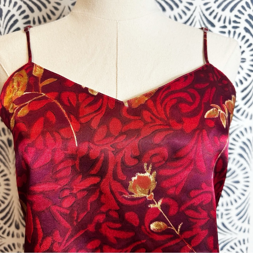 Vintage A’ Milano Satin Floral Tank Top - Picture 2 of 11